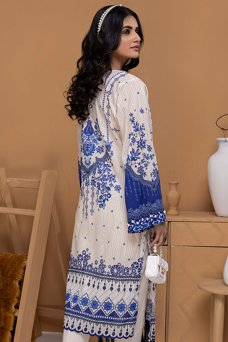 Picture of Ellena - EY-03 Ocean Breeze Digital Printed Lawn Jacquard Kurti Collection Vol-1 - Available at Raja Sahib