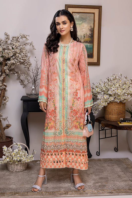 Picture of 1-PC Unstitched Lawn Jacquard Kurti - Available at Raja Sahib