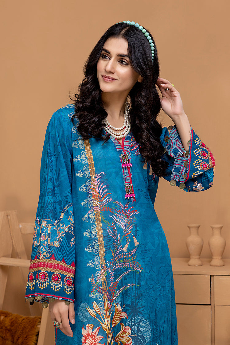 Picture of Ellena - EY-09 Admiral Digital Printed Lawn Jacquard Kurti Collection Vol-1 - Available at Raja Sahib