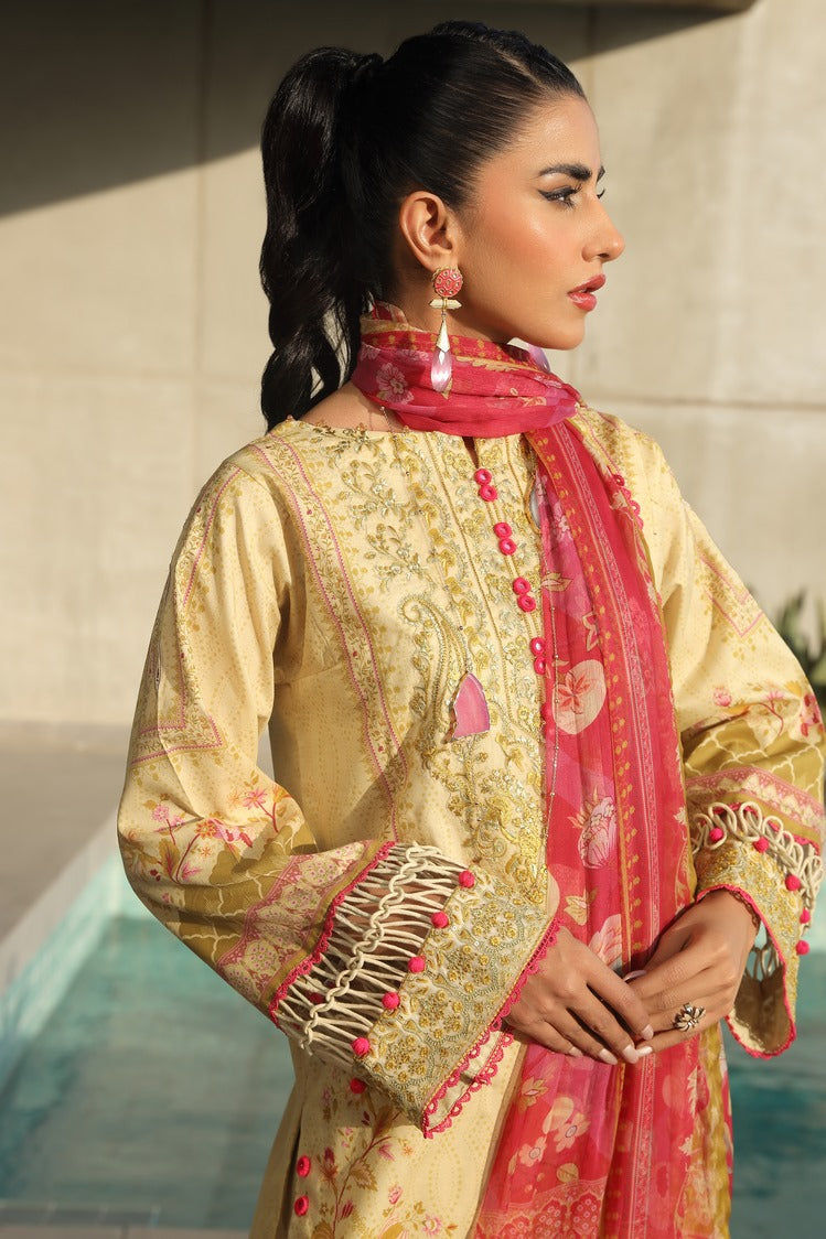 Picture of Ellena - 3-PC Unstitched Printed Lawn - Available at Raja Sahib