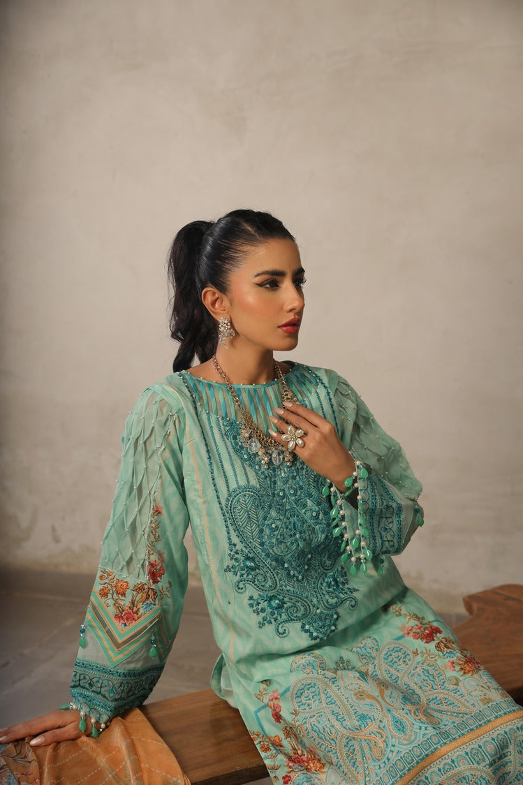 Picture of Ellena - 3-PC Unstitched Printed Lawn - Available at Raja Sahib