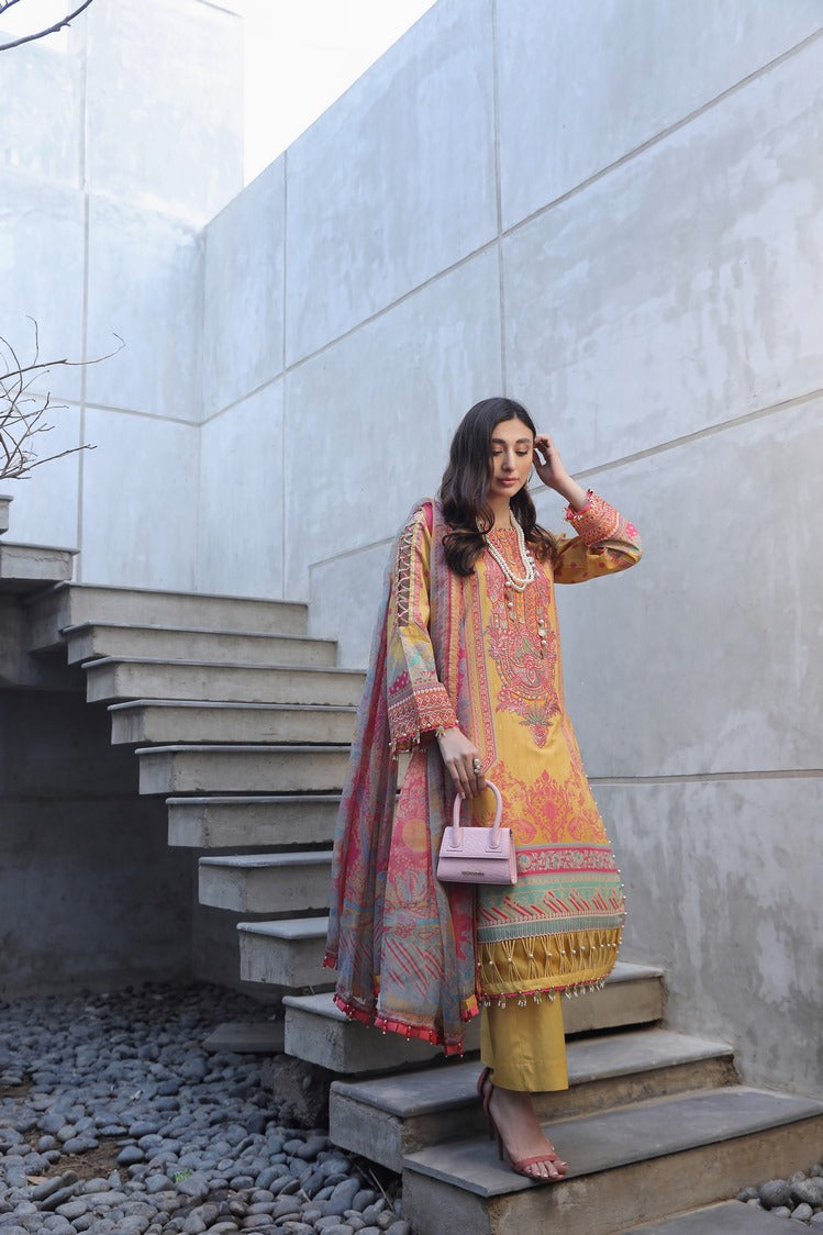 Picture of Ellena - 3-PC Unstitched Printed Lawn - Available at Raja Sahib