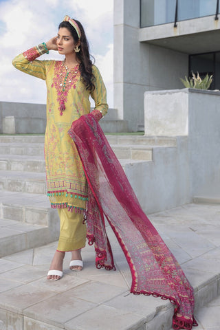 Ellena - 3-PC Unstitched Printed Lawn