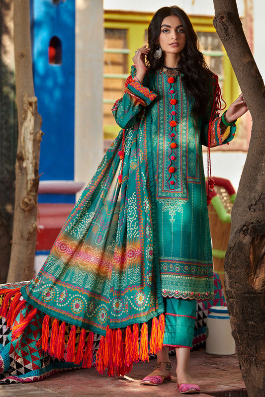 Picture of Ellena - 3-PC Unstitched Chunri Lawn - Available at Raja Sahib