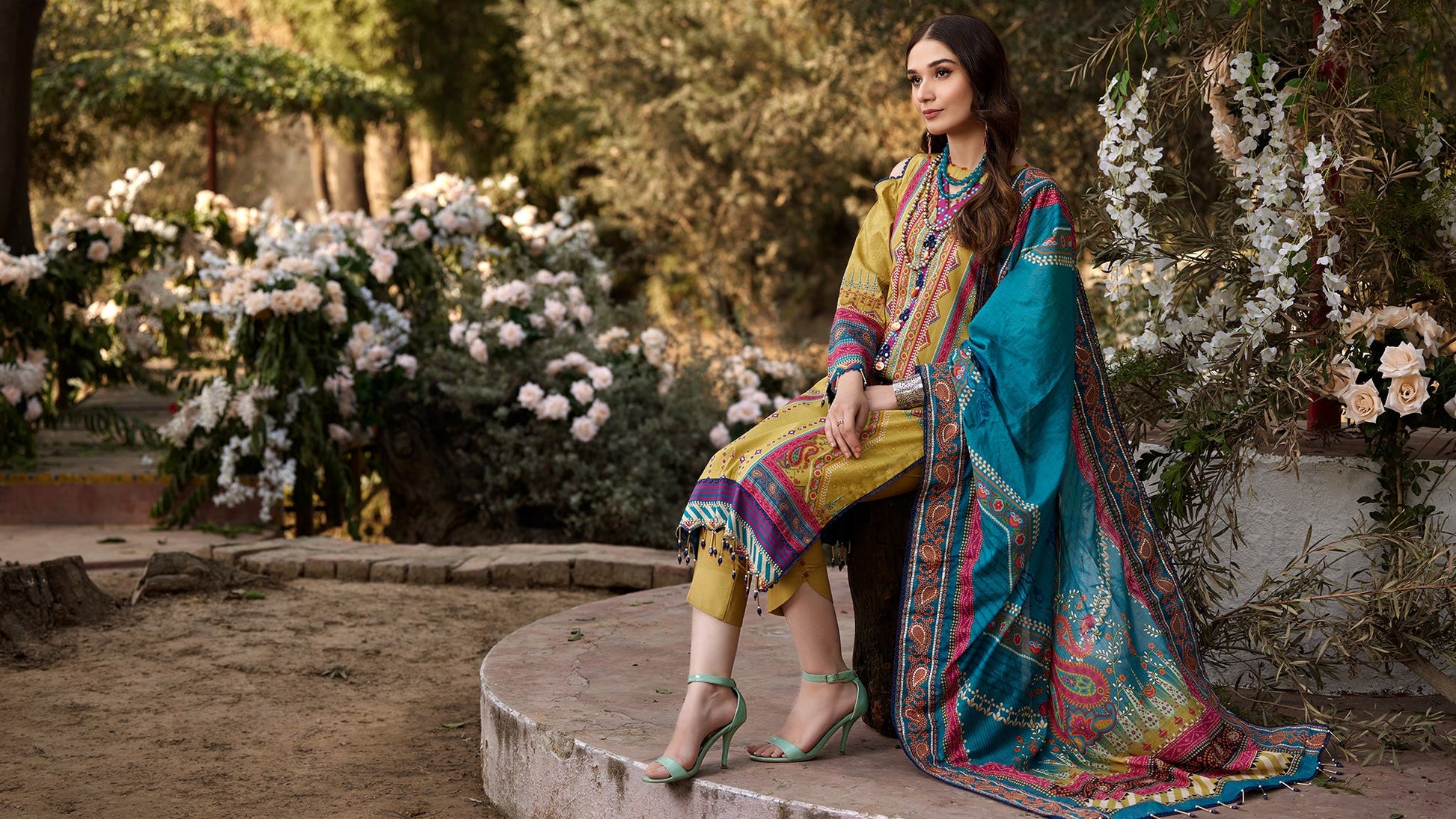 Picture of Ellena - 3-PC Unstitched Lawn Suit - Available at Raja Sahib