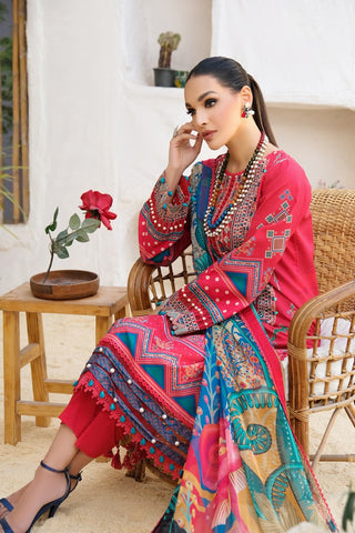 Ellena - 3-PC Unstitched Printed Lawn