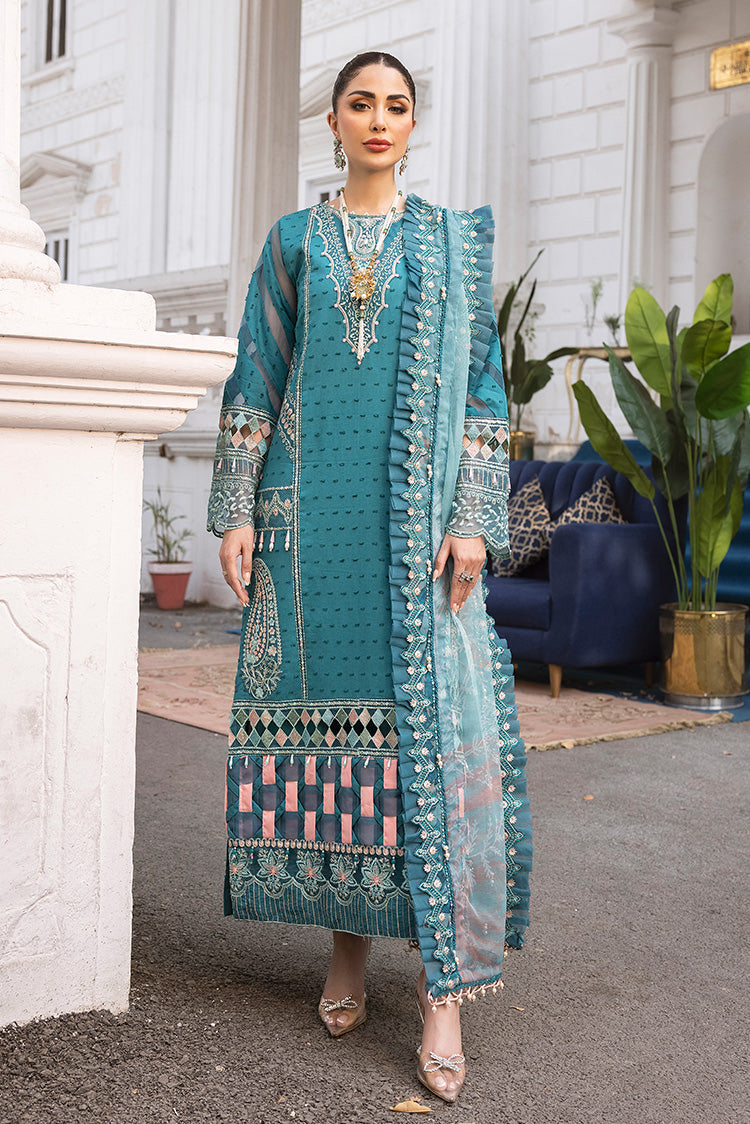 Picture of Ellena - 3-PC Unstitched Embroidered Lawn Suit - Available at Raja Sahib