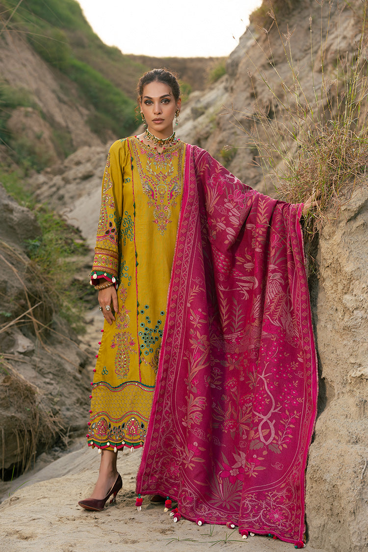 Picture of Ellena - 3-PC Unstitched Embroidered Self Jacquard Khaddar Suit - Available at Raja Sahib