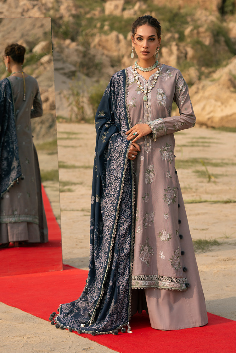 Picture of Ellena - 3-PC Unstitched Embroidered Self Jacquard Khaddar Suit - Available at Raja Sahib