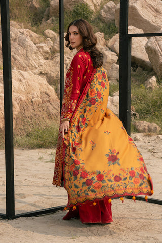 Picture of Ellena - 3-PC Unstitched Embroidered Self Jacquard Khaddar Suit - Available at Raja Sahib