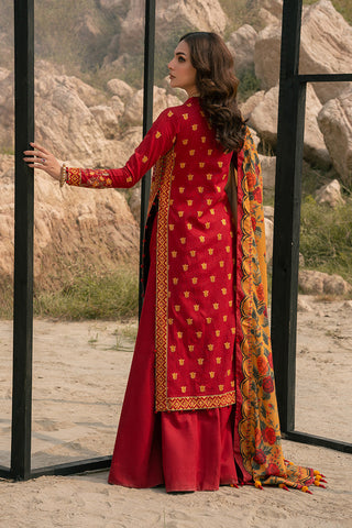 Picture of Ellena - 3-PC Unstitched Embroidered Self Jacquard Khaddar Suit - Available at Raja Sahib