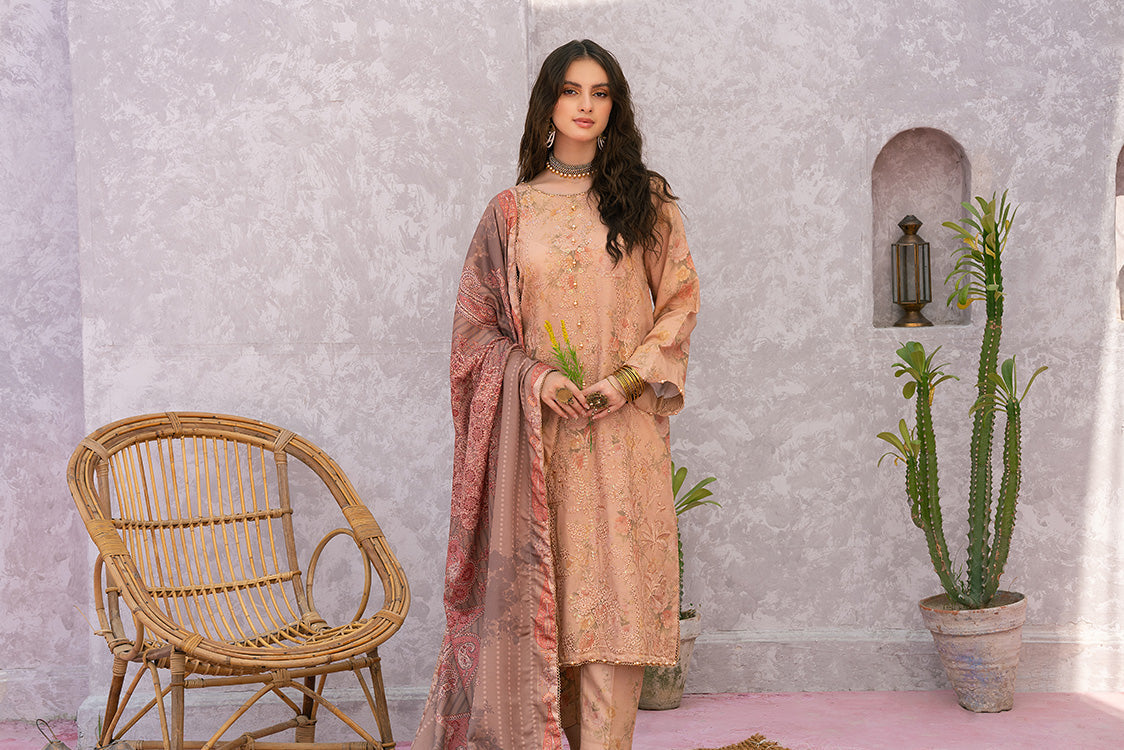 Picture of Ellena - 3-PC Unstitched Digital Printed Viscose Suit - Available at Raja Sahib