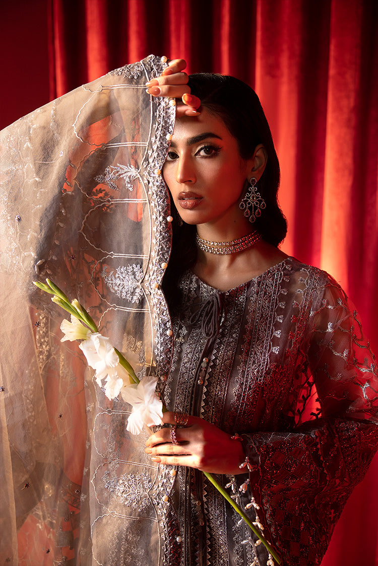 Picture of Ellena - 3-PC Unstitched Fancy Embroidered Organza Suit - Available at Raja Sahib