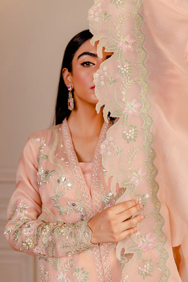 Picture of Fozia Khalid - Lumiries Festive Vol 3 - Juliet Peach - Available at Raja Sahib