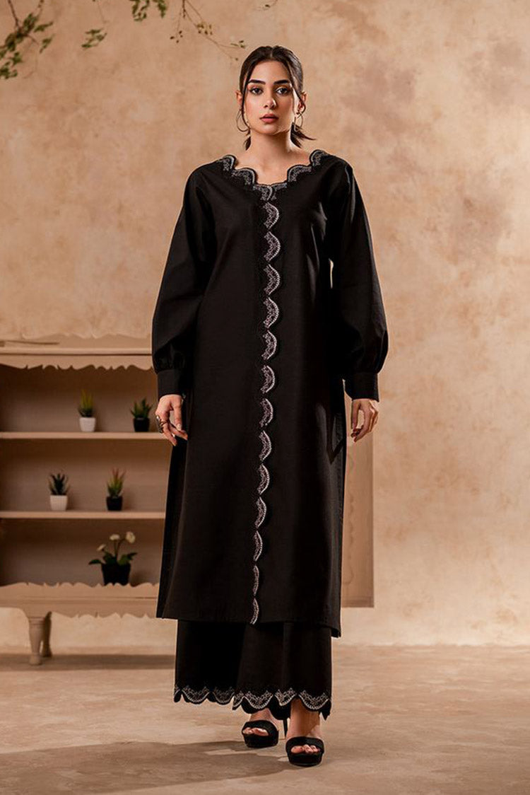 Picture of Fozia Khalid - FK Basics Collection - Midnight Black Tunic - Available at Raja Sahib