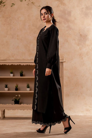 Fozia Khalid - FK Basics Collection - Midnight Black Tunic