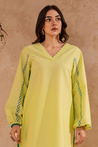 Fozia Khalid - FK Basics Collection - Lime Green Tunic