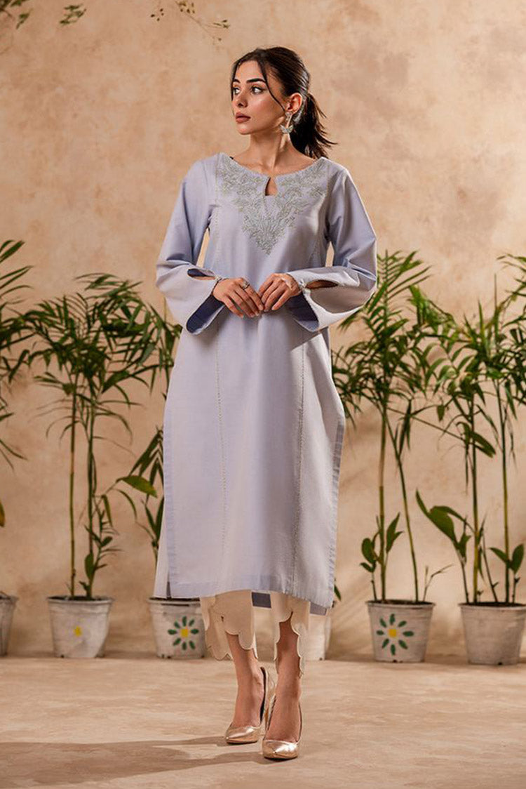 Picture of Fozia Khalid - FK Basics Collection - Lilac Hint Tunic - Available at Raja Sahib