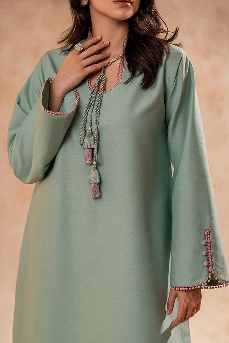 Picture of Fozia Khalid - FK Basics Collection - Pastel Turquoise Tunic - Available at Raja Sahib