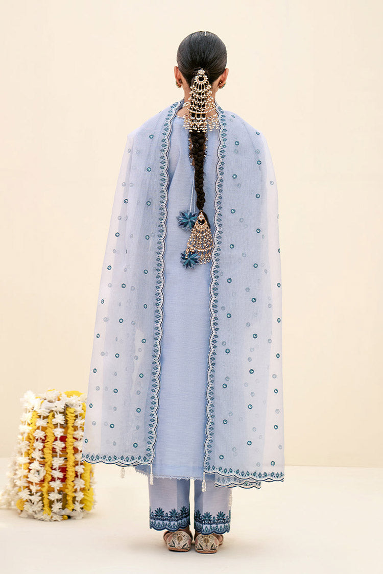 Picture of Fozia Khalid - Elayne Festive Collection - Heather Blue - Available at Raja Sahib