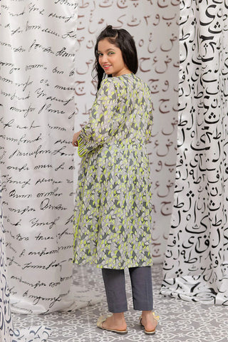 Senorita - GAA-02147 | GREY & GREEN | CASUAL KURTA | COTTON LAWN PRINT