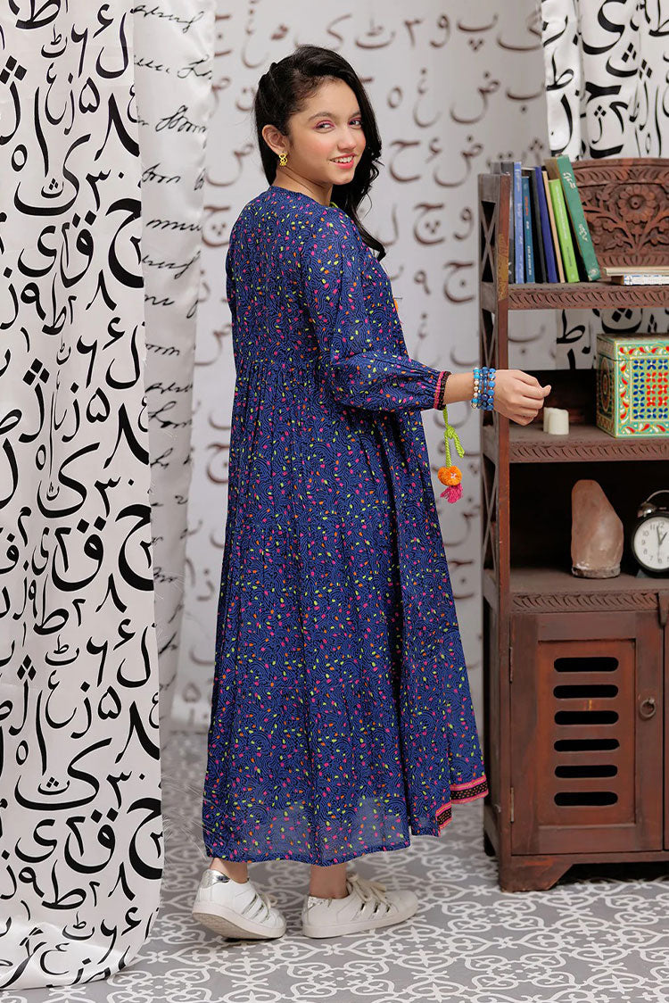 Picture of Senorita - GAA-02148 | BLUE & MULTICOLOR | CASUAL KURTA | COTTON LAWN PRINT - Available at Raja Sahib