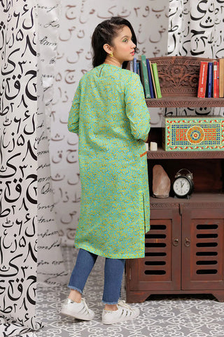 Senorita - GAA-02149 | SEA GREEN & YELLOW | CASUAL KURTA | COTTON LAWN PRINT