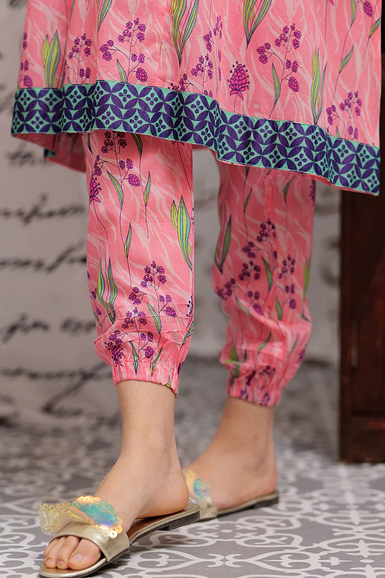 Picture of Senorita - GAC-02153 | PINK & MULTICOLOR | CASUAL 2 PIECE SUIT | COTTON LAWN PRINT - Available at Raja Sahib