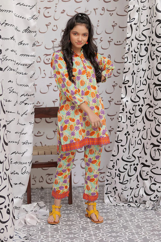 Picture of Senorita - GAC-02169 | CREAM & MULITICOLOR | CASUAL 2 PIECE SUIT | COTTON CAMBRIC PRINT - Available at Raja Sahib