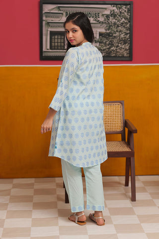 Senorita - GAC-02224 | Frozi & Blue | Casual 2 Piece Suit  | Cotton Yarn dyed