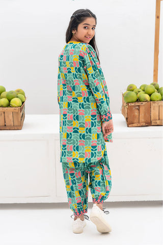 Picture of Senorita - GAC-02381 | Sea Green & Multicolor | Casual 2 Piece Suit | Cotton Khaddar Printed - Available at Raja Sahib