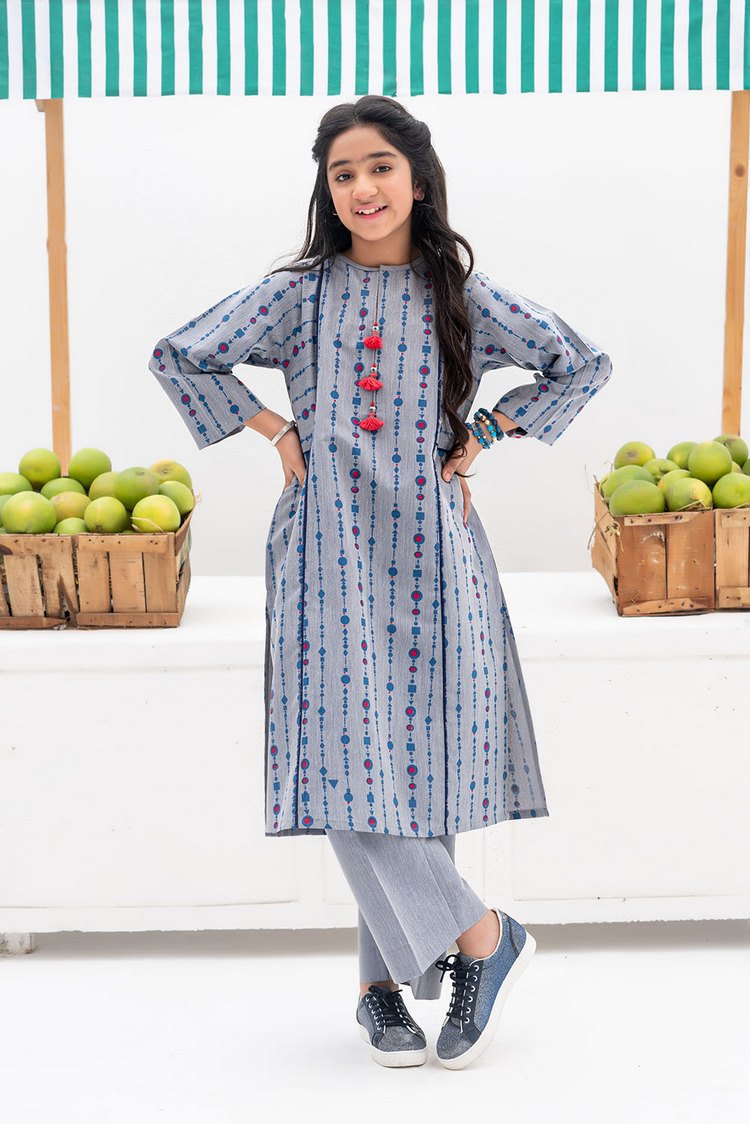 Picture of Senorita - GAC-02397 | Blue | Casual 2 Piece Suit | Denim Fabric - Available at Raja Sahib