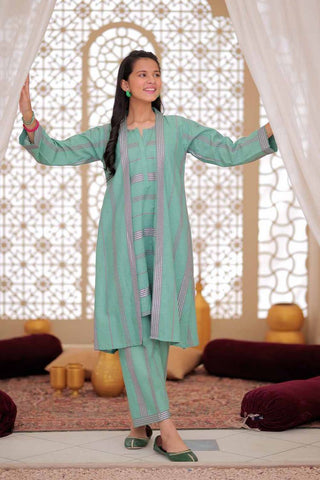 GAC-02488 | Turquoise Green | Casual  2 Piece Suit | Karandi Fabric