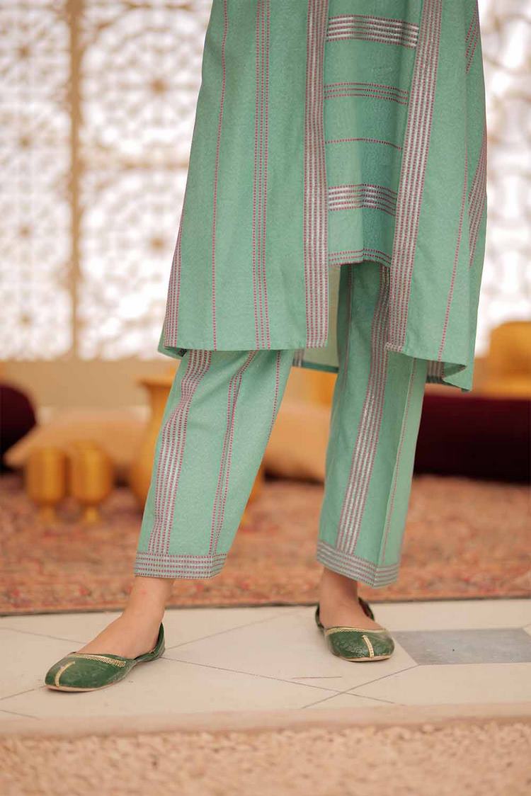 Picture of Senorita - GAC-02488 | Turquoise Green | Casual  2 Piece Suit | Karandi Fabric - Available at Raja Sahib