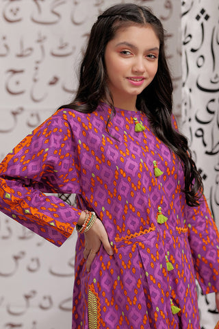 Picture of Senorita - GAD-02273 | Purple & Multicolor | Casual 3 Piece Suit  | Cotton Lawn Print - Available at Raja Sahib