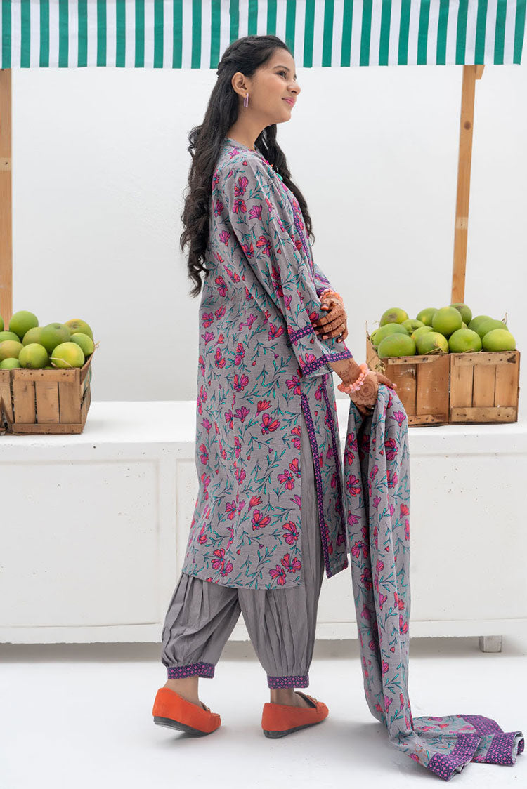 Picture of Senorita - GAD-02441 | Grey & Multicolor | Casual 3 Piece Suit | Khaddar Printed - Available at Raja Sahib