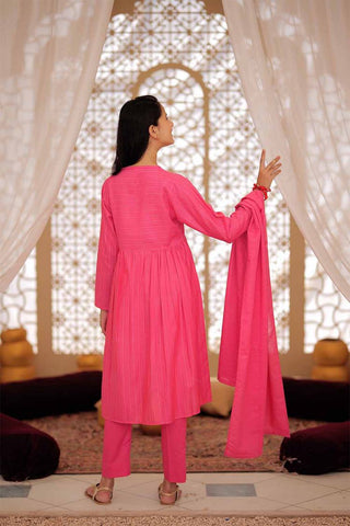 Senorita - GAD-02489 | Tea Pink | Casual  3 Piece Suit |  Karandi Fabric