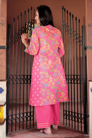 GBD-02284 | Beige & Multicolor | Casual 3 Piece Suit  | Cotton Fancy Yarn