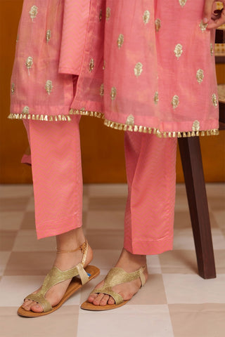 Senorita - GDD-02453 | Tea Pink & Gold | Formal 3 Piece Suit | Banarsi Masuri