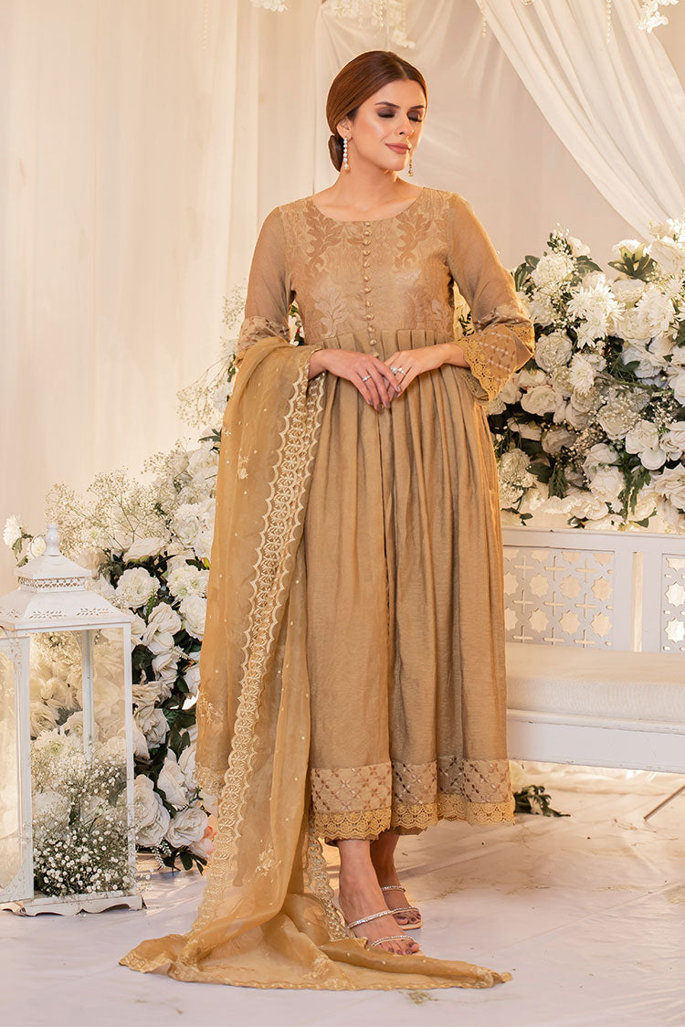 Picture of RJS Pret - Monotone Solids Pret Collection - Gold Khaadi - Available at Raja Sahib