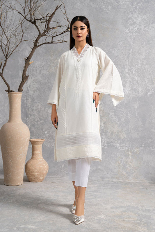 Picture of Hemstitch - Basic Pret Collection - Basic off White - Available at Raja Sahib