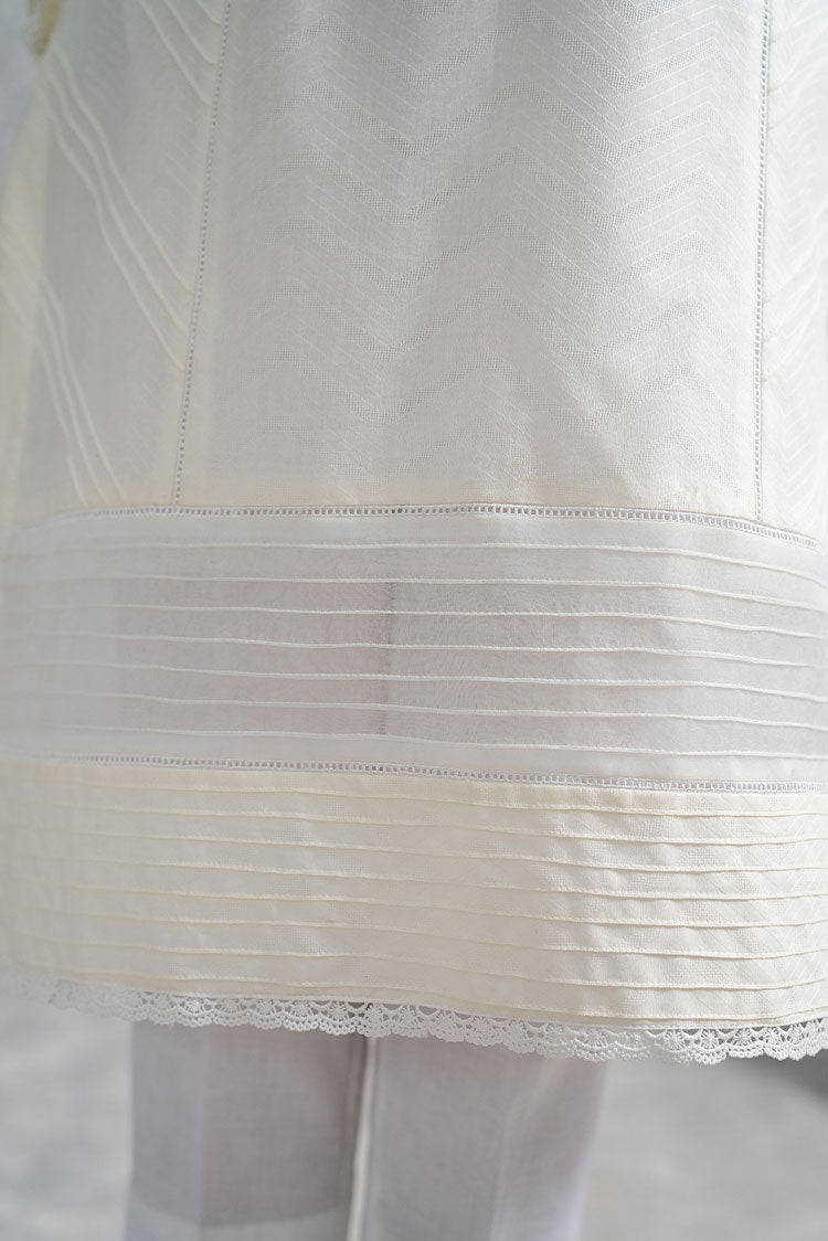 Picture of Hemstitch - Basic Pret Collection - Basic off White - Available at Raja Sahib