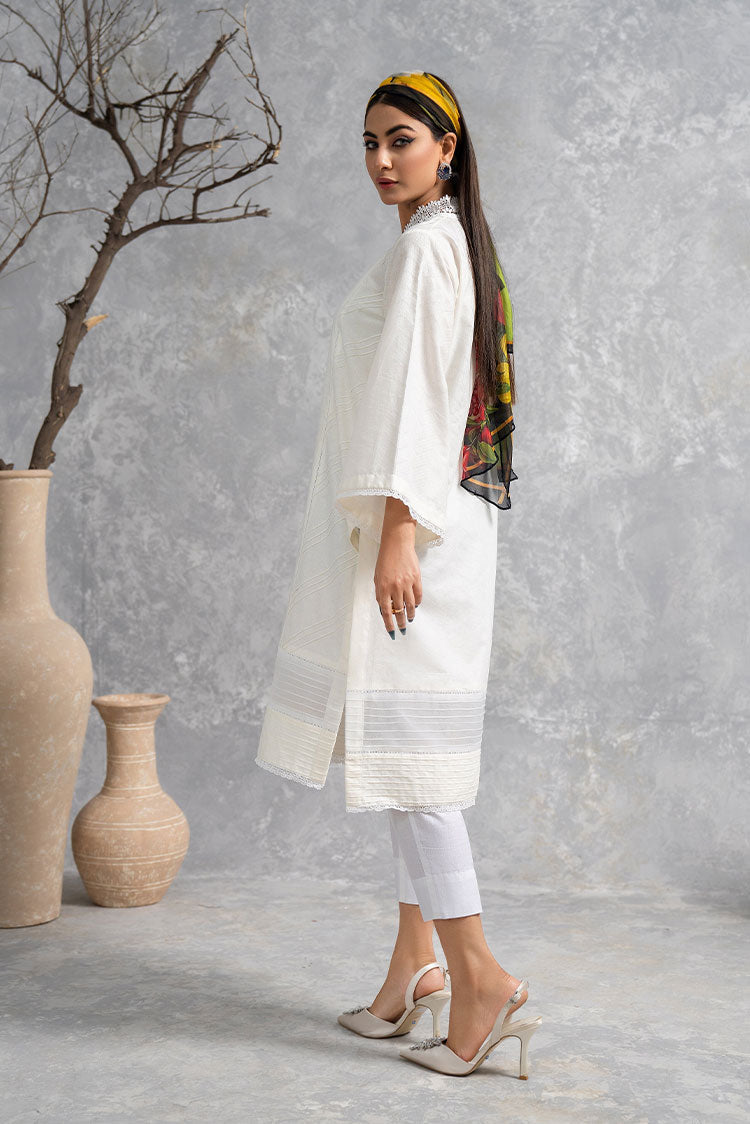 Picture of Hemstitch - Basic Pret Collection - Basic off White - Available at Raja Sahib