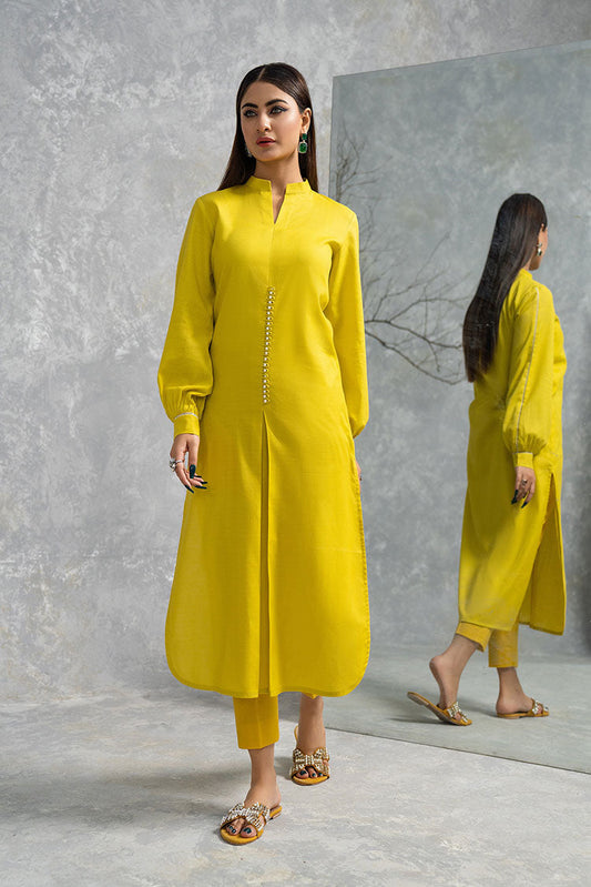 Picture of Hemstitch - Basic Pret Collection - Basic Mustard Yellow - Available at Raja Sahib