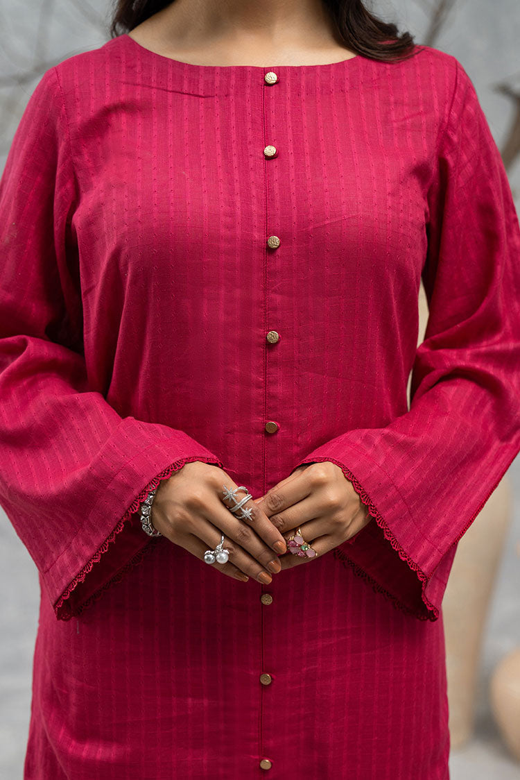 Picture of Hemstitch - Basic Pret Collection - Basic Fuchsia - Available at Raja Sahib