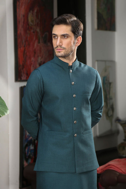 Picture of Istor - Waistcoat | Paramount | Bottle Green | IST-150 - Available at Raja Sahib