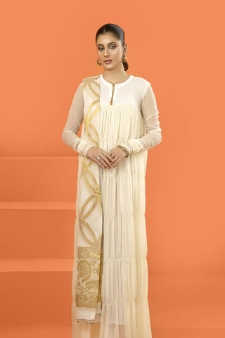 Picture of Zivah - Classic Luxury Pret Vol 1 - Ivory - Available at Raja Sahib