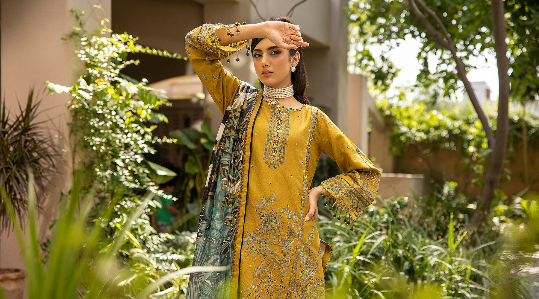 Picture of Ellena - 3-PC Unstitched Embroidered Lawn Suit - Available at Raja Sahib