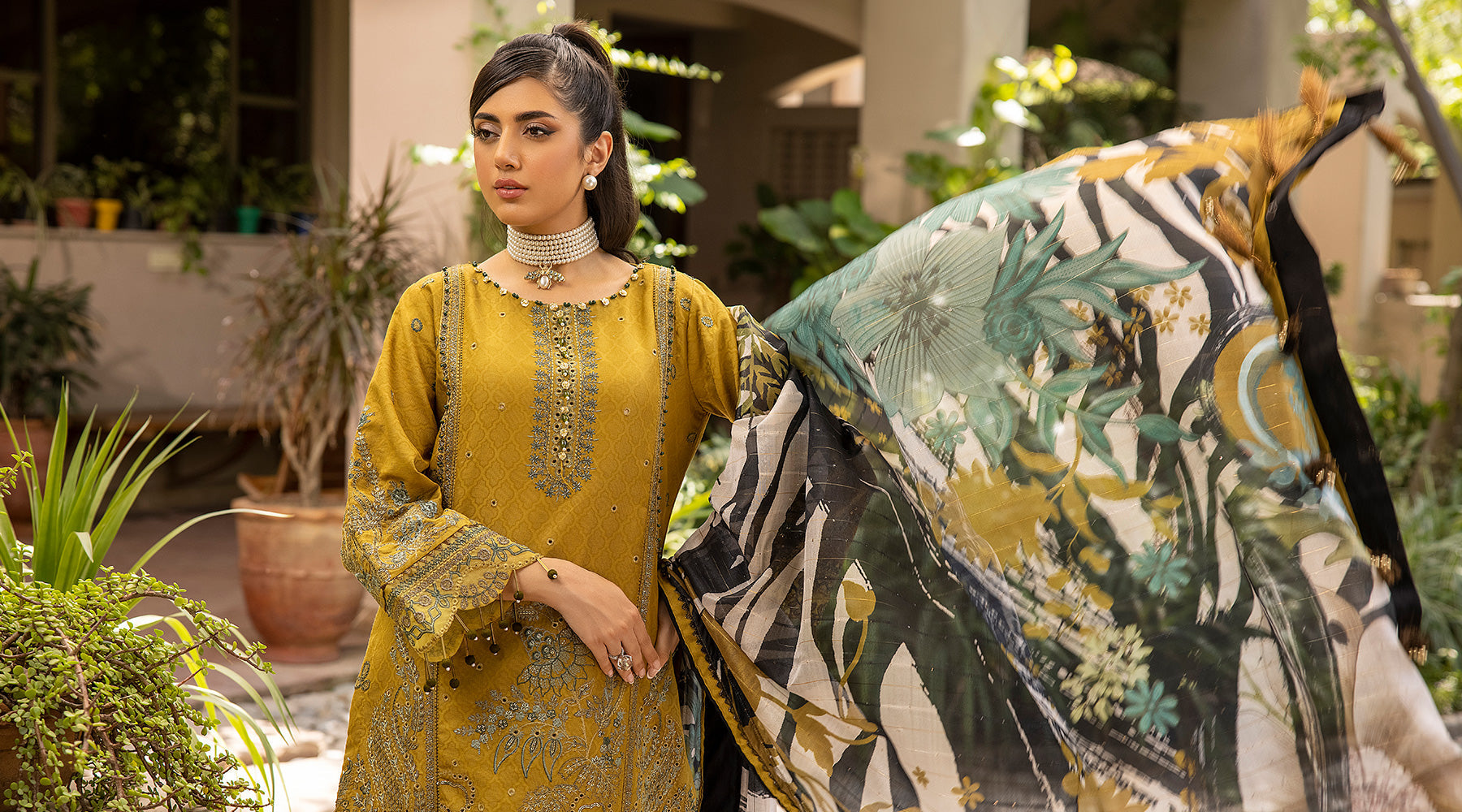 Picture of Ellena - 3-PC Unstitched Embroidered Lawn Suit - Available at Raja Sahib