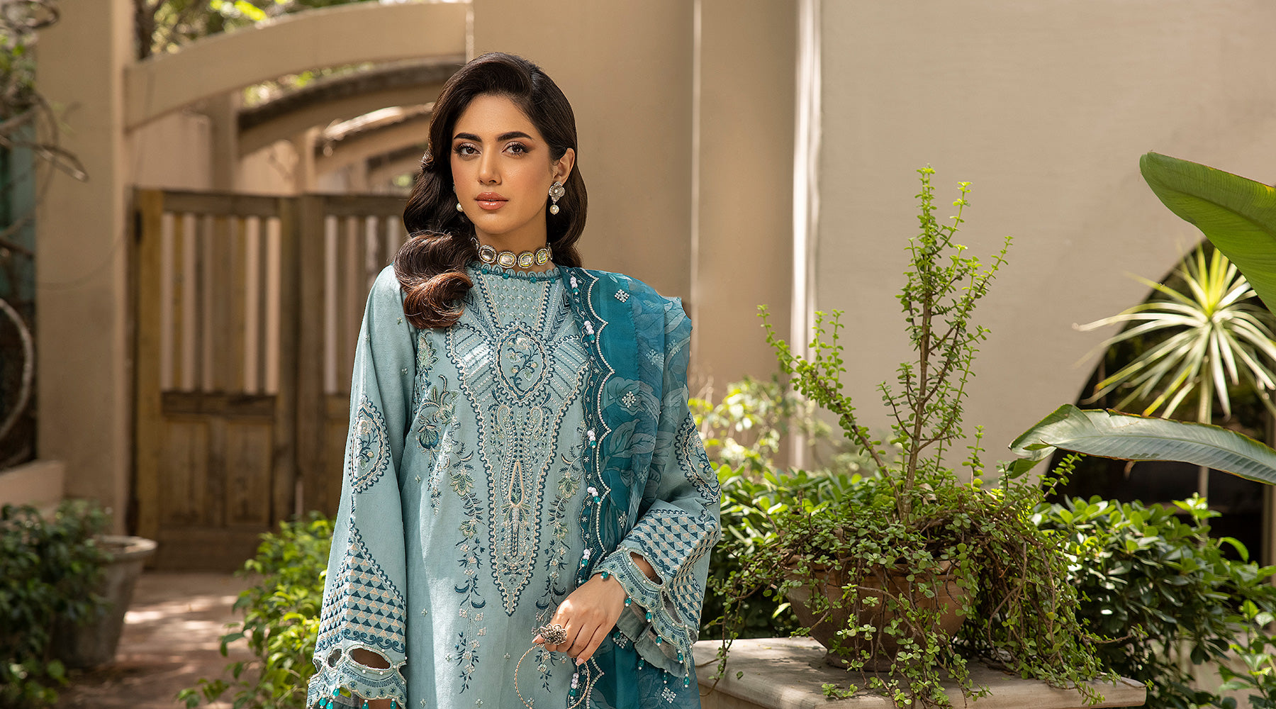 Picture of Ellena - 3-PC Unstitched Embroidered Lawn Suit - Available at Raja Sahib